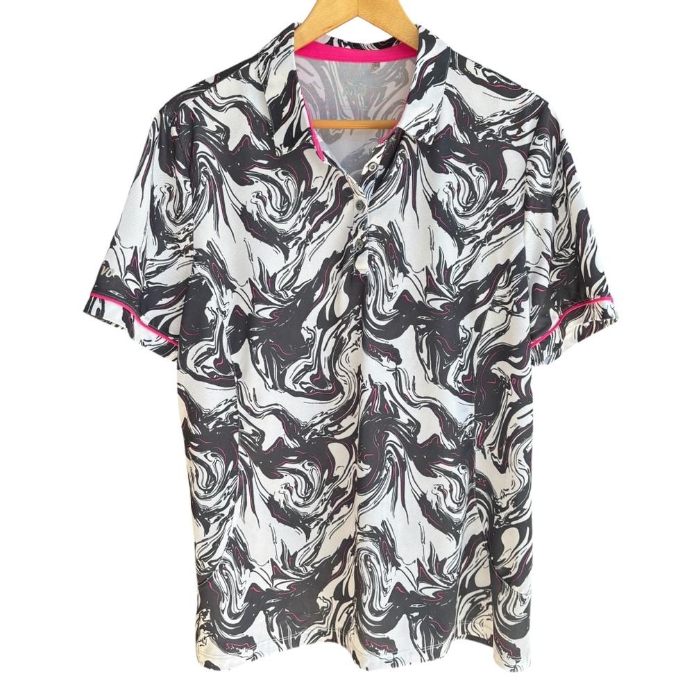 Nivo Flo Golf Polo Navy/White/Pink Women’s XXL